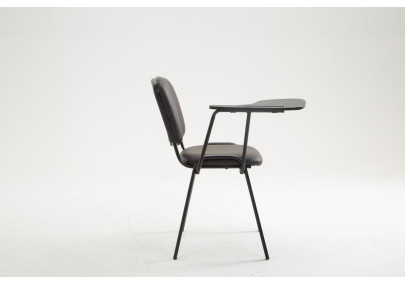 Chaise Ken avec table pliante, similicuir, marron