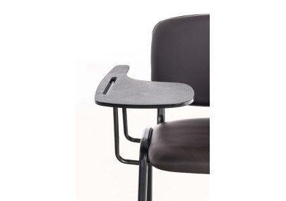 Chaise Ken avec table pliante, similicuir, marron