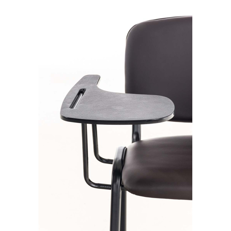 Chaise Ken avec table pliante, similicuir, marron