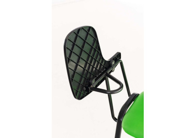 Chaise Ken avec table pliante, similicuir, vert