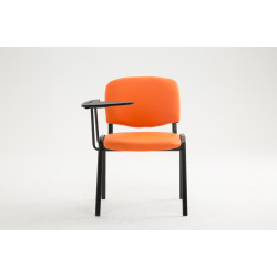 Chaise Ken avec table pliante, similicuir, orange