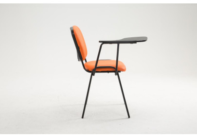 Chaise Ken avec table pliante, similicuir, orange