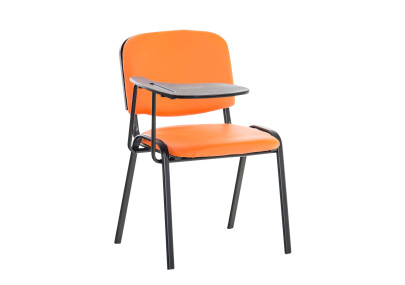 Chaise Ken avec table pliante, similicuir, orange