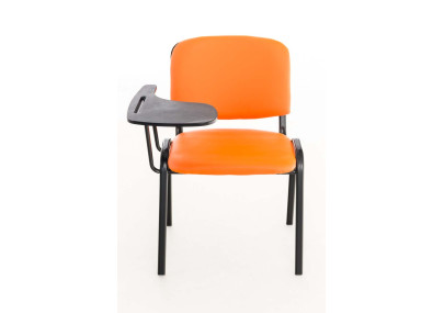 Chaise Ken avec table pliante, similicuir, orange