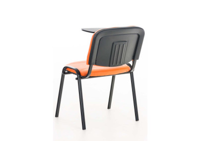 Chaise Ken avec table pliante, similicuir, orange