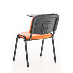 Chaise Ken avec table pliante, similicuir, orange