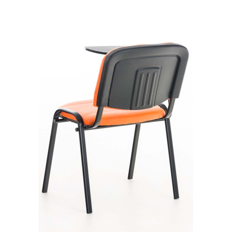Chaise Ken avec table pliante, similicuir, orange