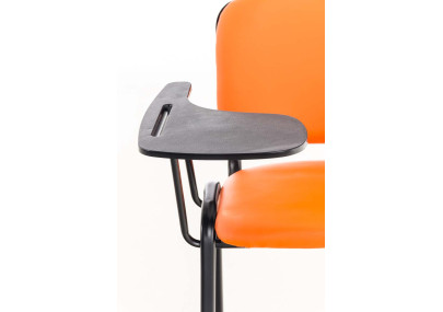 Chaise Ken avec table pliante, similicuir, orange