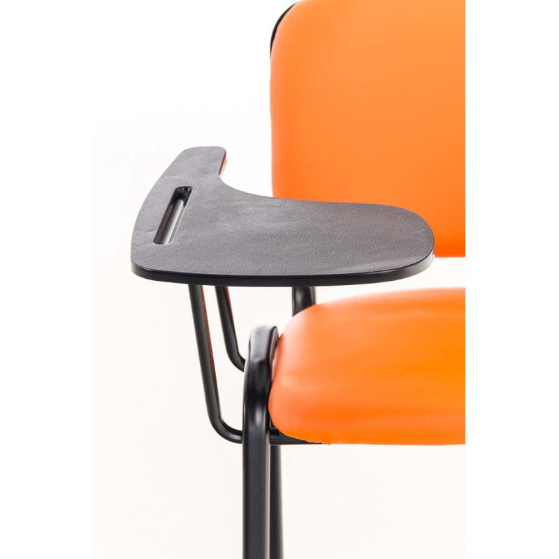 Chaise Ken avec table pliante, similicuir, orange