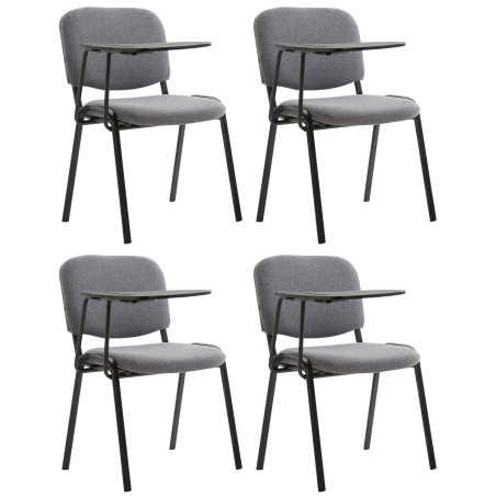 Ensemble de 4 chaises Ken avec table pliante, tissu gris
