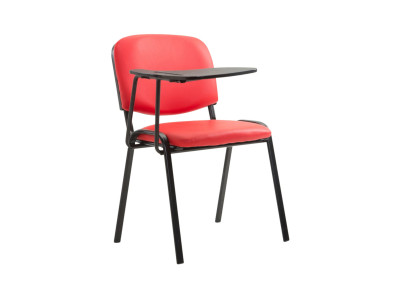 Ensemble de 4 chaises Ken avec table pliante, similicuir, rouge