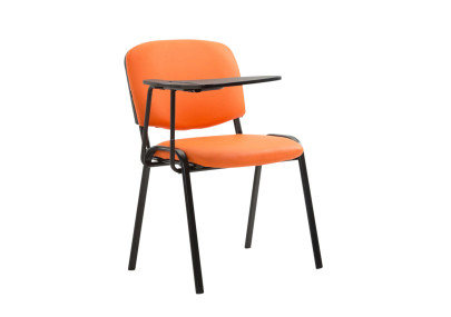 Ensemble de 4 chaises Ken avec table pliante, similicuir, orange