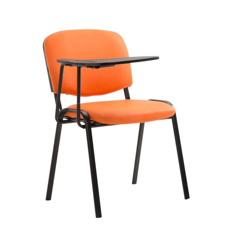 Ensemble de 4 chaises Ken avec table pliante, similicuir, orange