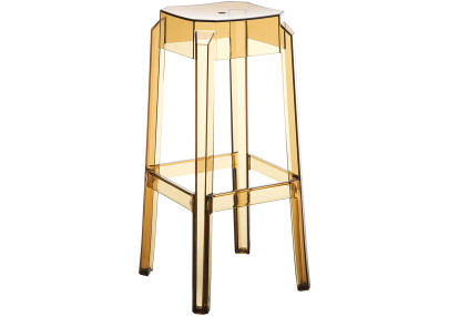 Tabouret de bar Fox, âmbar transparente
