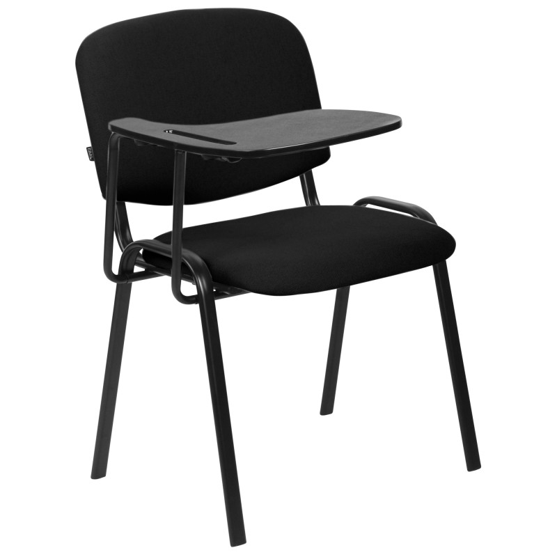 Chaise Ken XL avec table pliante, tissu noir