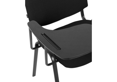 Chaise Ken XL avec table pliante, tissu noir