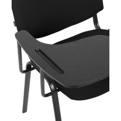 Chaise Ken XL avec table pliante, tissu noir