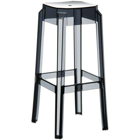 Tabouret de bar Fox, preto transparente