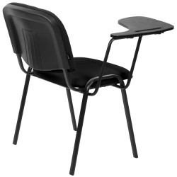 Chaise Ken XL avec table pliante, tissu noir
