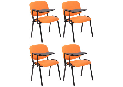 Ensemble de 4 chaises Ken avec table pliante, tissu, orange