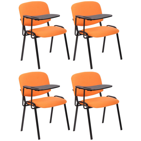Ensemble de 4 chaises Ken avec table pliante, tissu, orange