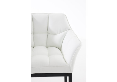 Tabouret de bar Damaso B avec structure à 4 pieds blanc