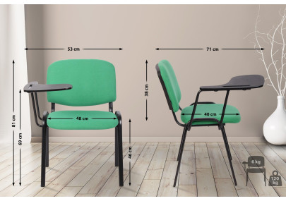 Ensemble de 4 chaises Ken avec table pliante, tissu vert