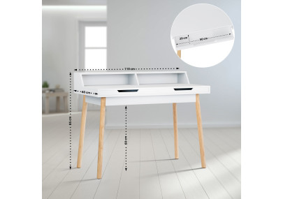 Bureau Eaton 110 cm blanc