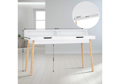 Bureau Eaton 140 cm blanc