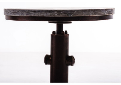 Table haute Lumos, bois bronze