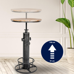 Mesa de pie de plata antigua del Ruhr