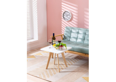 Table d'appoint Almeria, carrée, naturelle (carrée), blanche