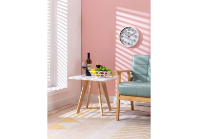 Tavolino Almeria, quadrato, naturale (quadrato), bianco