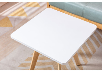 Tavolino Almeria, quadrato, naturale (quadrato), bianco