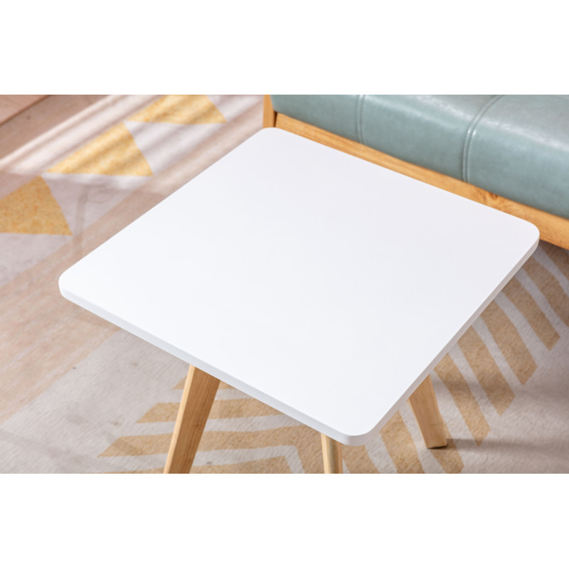 Mesa auxiliar Almeria, cuadrada, natural (cuadrada), blanca