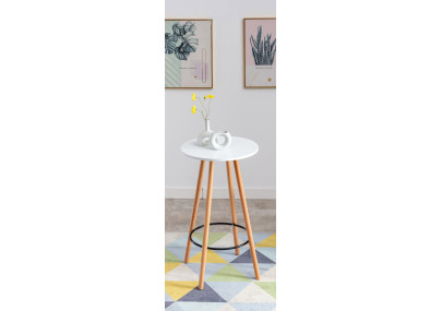 Table ronde Mijas, blanche naturelle (ronde)