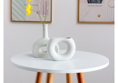 Table ronde Mijas, blanche naturelle (ronde)