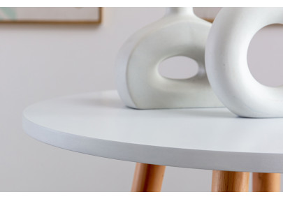 Table ronde Mijas, blanche naturelle (ronde)