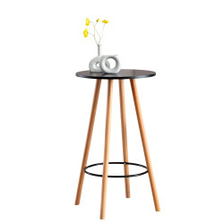 Mesa redonda Mijas, natural (redonda), negra