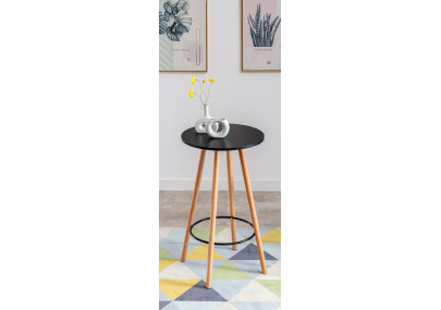 Table ronde Mijas, naturelle (ronde), noire