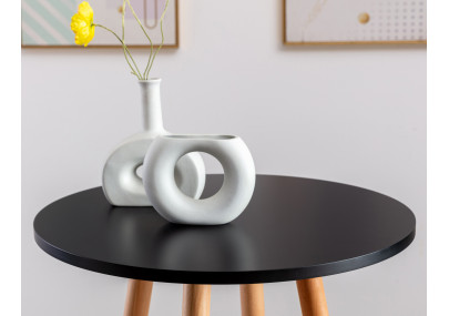 Table ronde Mijas, naturelle (ronde), noire