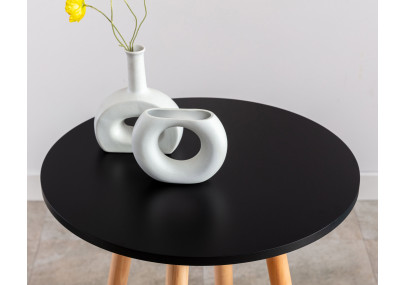 Table ronde Mijas, naturelle (ronde), noire