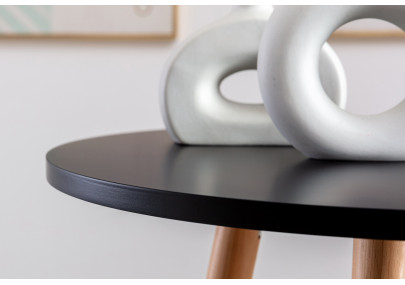 Tavolo rotondo Mijas, naturale (rotondo), nero