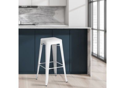 Tabouret de bar Joshua blanc