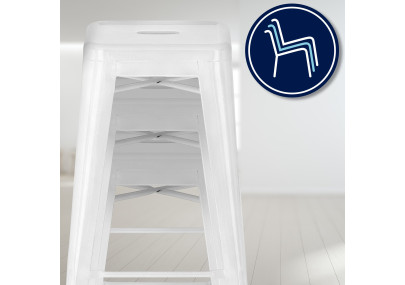 Tabouret de bar Joshua blanc