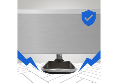 2 pieds de table Velden 90 cm en acier inoxydable