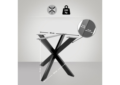 Pieds de table noirs Biloxi S