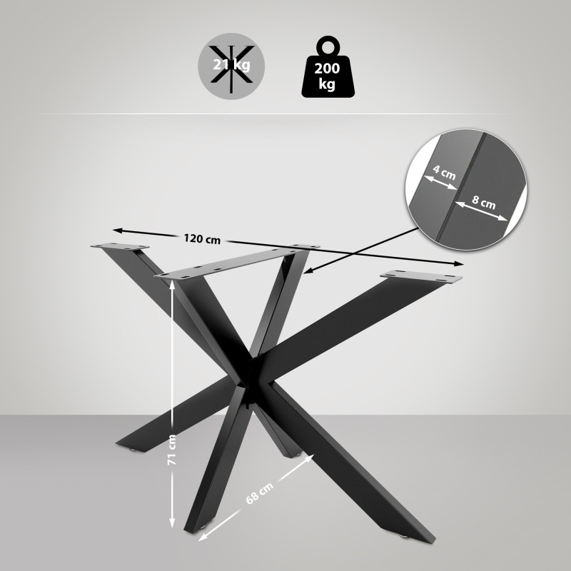 Pieds de table noirs Biloxi M