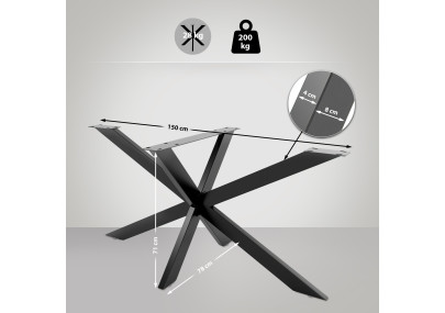 Pieds de table noirs Biloxi L