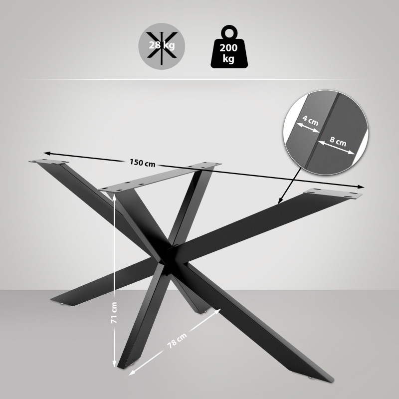 Piedi da tavolo neri Biloxi L